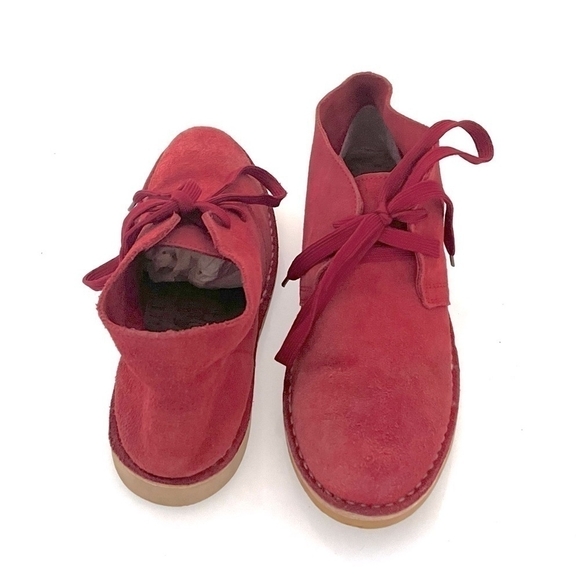 SELECTED Portugal Unisex Suede Leather Lace-Up Ankle Boots Red Size 40 - Picture 5 of 8